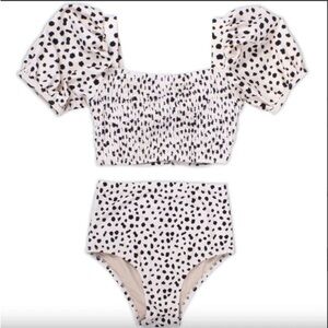 NEW Shade Critters Girls High Waist Leopard Pront Pattern Bikini Size 4T